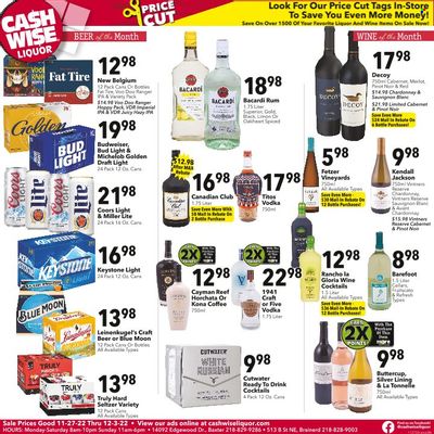 Cash Wise Liquor Only (MN) Weekly Ad Flyer Specials November 27 to December 3, 2022