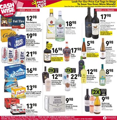 Cash Wise Liquor Only (MN) Weekly Ad Flyer Specials November 27 to December 3, 2022