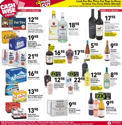 Cash Wise Liquor Only (MN) Weekly Ad Flyer Specials November 27 to December 3, 2022