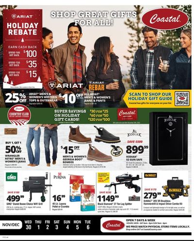 Coastal Farm & Ranch Weekly Ad Flyer Specials November 30 to December 6, 2022