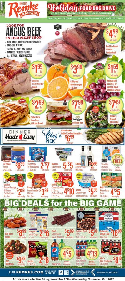 Remke (OH) Weekly Ad Flyer Specials November 25 to November 30, 2022