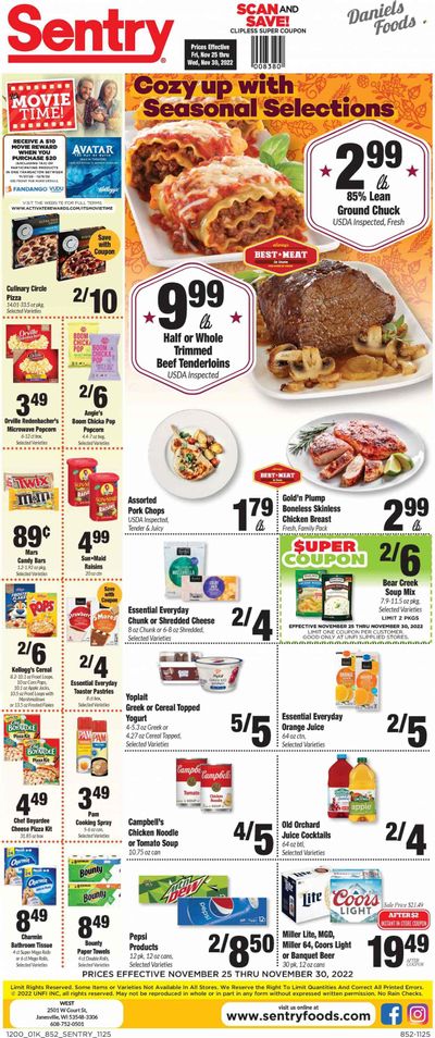 Sentry Foods (WI) Weekly Ad Flyer Specials November 25 to November 30, 2022