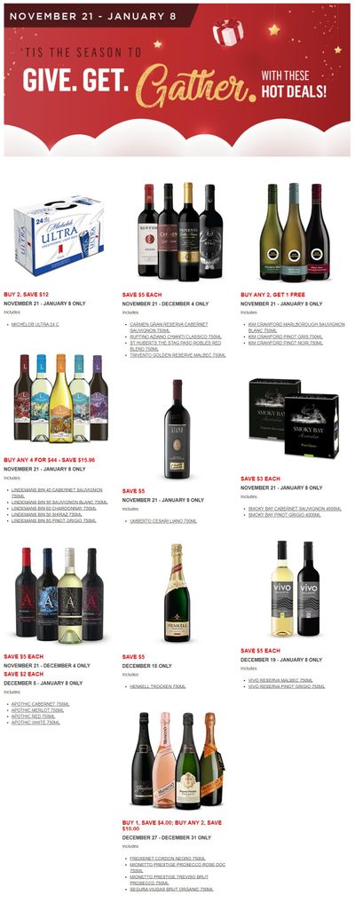 Alcool NB Liquor Hot Deals Flyer November 21 to January 8
