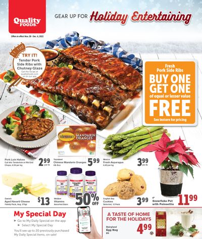Quality Foods Flyer November 28 to December 4