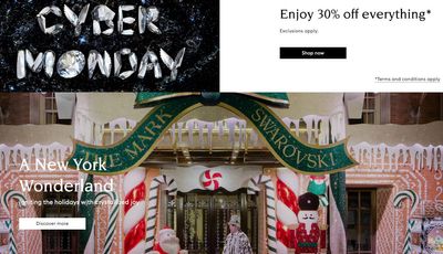 Swarovski Canada Cyber Monday Sale: Save 30% OFF Everything + Extra 20% OFF Outlet