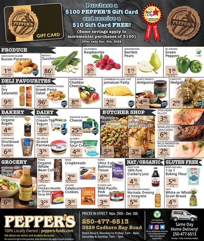 Pepper's Foods Flyer November 29 to December 5