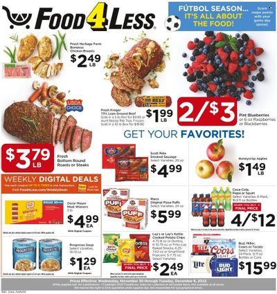 Food 4 Less (IL) Weekly Ad Flyer Specials November 30 to December 6, 2022