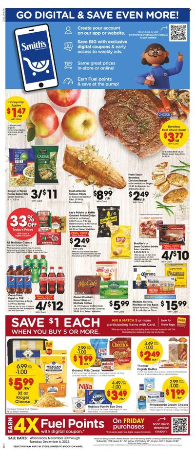 Smith's (AZ, ID, MT, NM, NV, UT, WY) Weekly Ad Flyer Specials November 30 to December 6, 2022