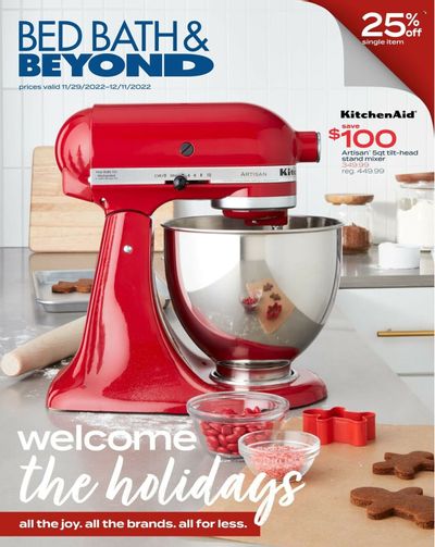 Bed Bath & Beyond Weekly Ad Flyer Specials November 29 to December 11, 2022