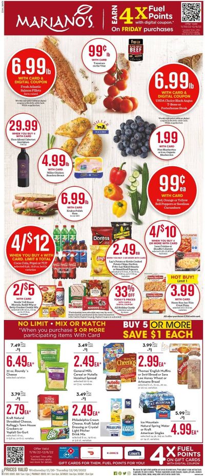 Mariano’s (IL) Weekly Ad Flyer Specials November 30 to December 6, 2022