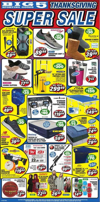 Big 5 (AZ, CA, CO, ID, NM, OR, UT, WA) Weekly Ad Flyer Specials November 28 to December 1, 2022