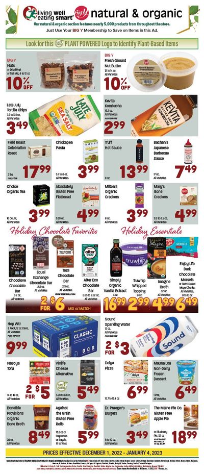 Big Y (CT) Weekly Ad Flyer Specials December 1 to January 4, 2023