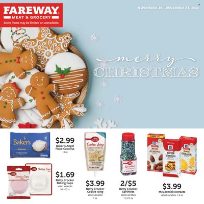 Fareway (IA) Weekly Ad Flyer Specials November 28 to December 31, 2022