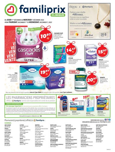 Familiprix Clinique Flyer December 1 to 7