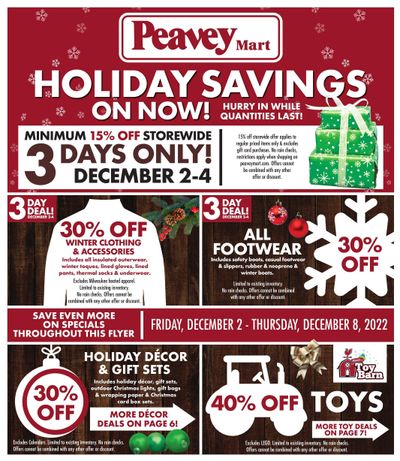 Peavey Mart Flyer December 2 to 8
