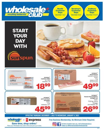 Wholesale Club (West) Flyer December 1 to January 4