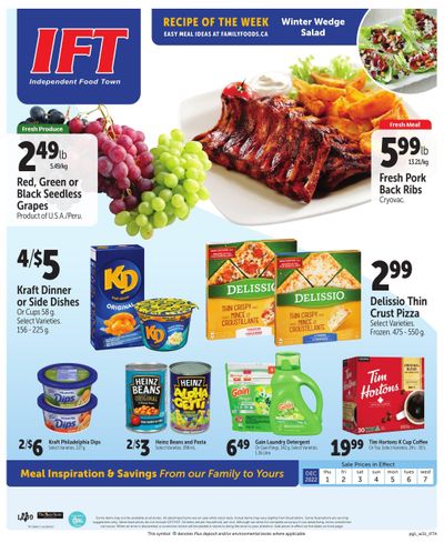 IFT Independent Food Town Flyer December 1 to 7