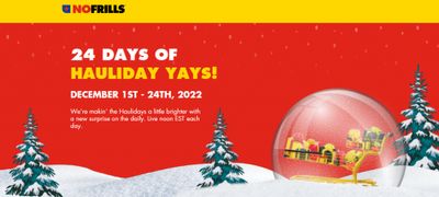 No Frills Canada Hauliday Offers December 1st – 24th!