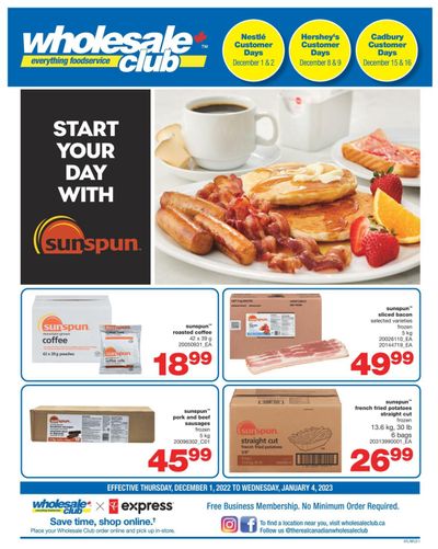 Wholesale Club (Atlantic) Flyer December 1 to Janaury 4