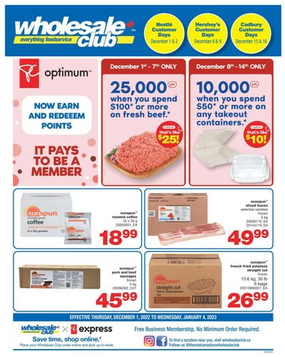 Wholesale Club (ON) Flyer December 1 to Janaury 4