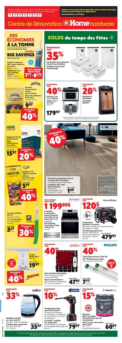 Home Hardware Building Centre (QC) Flyer December 1 to 7