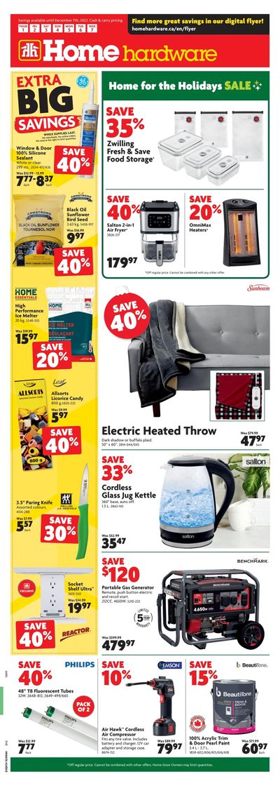 Home Hardware (Atlantic) Flyer December 1 to 7