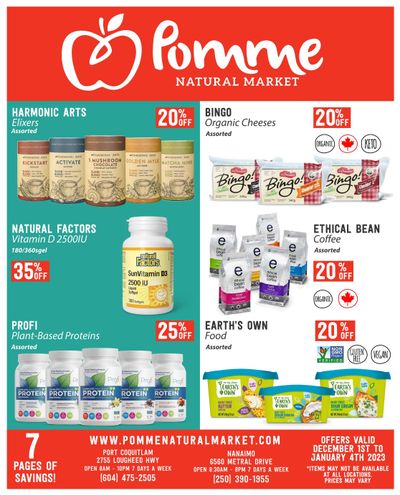 Pomme Natural Market Monthly Specials Flyer December 1 to January 4