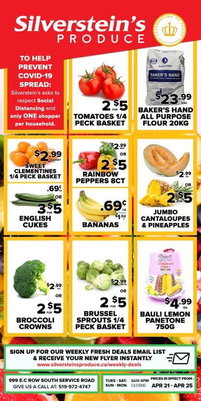 Silverstein's Produce Flyer April 21 to 25
