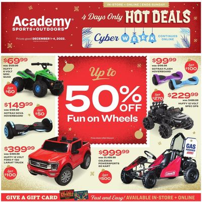 Academy Sports + Outdoors Weekly Ad Flyer Specials December 1 to December 4, 2022