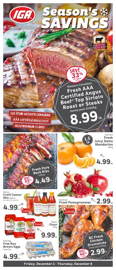 IGA Stores of BC Flyer December 2 to 8