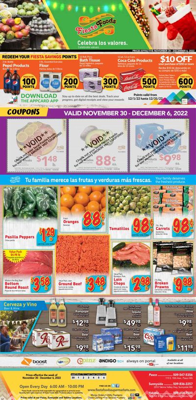 Fiesta Foods SuperMarkets (WA) Weekly Ad Flyer Specials November 30 to December 6, 2022