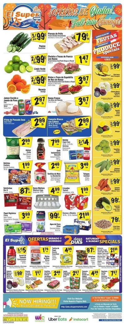 El Super (CA, NM, NV, TX) Weekly Ad Flyer Specials November 30 to December 6, 2022