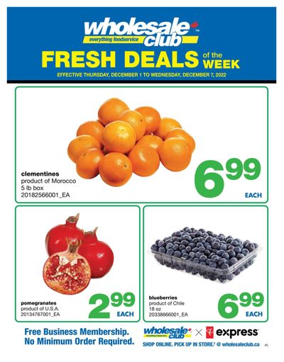 Wholesale Club (Atlantic) Fresh Deals of the Week Flyer December 1 to 7
