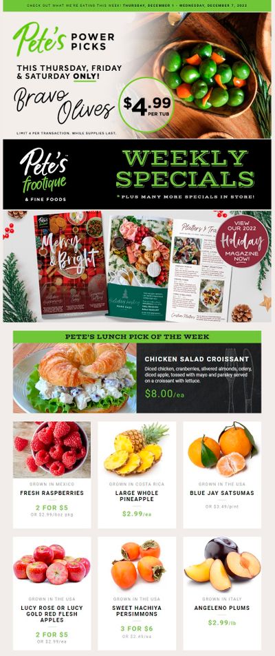 Pete's Fine Foods Flyer December 1 to 7