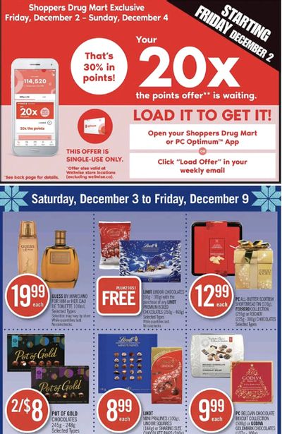 Shoppers Drug Mart Canada: Get 20X The PC Optimum Points With Your Loadable Offer This Weekend