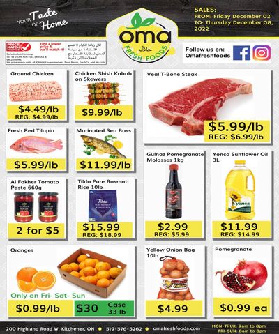 Oma Fresh Foods Flyer December 2 to 8