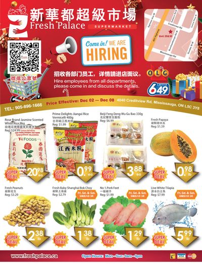 Fresh Palace Supermarket Flyer December 2 to 8