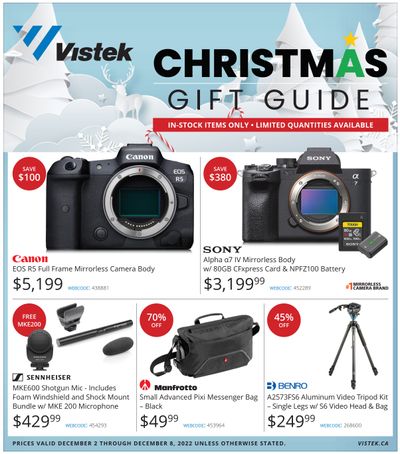 Vistek Christmas Gift Guide Flyer December 2 to 8