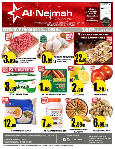 Alnejmah Fine Foods Inc. Flyer December 2 to 8