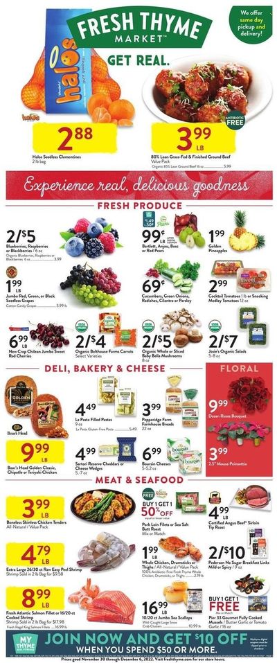 Fresh Thyme Weekly Ad Flyer Specials November 30 to December 6, 2022