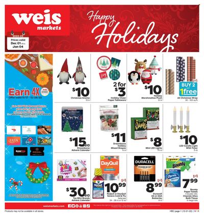 Weis (MD, NY, PA) Weekly Ad Flyer Specials December 1 to December 4, 2022