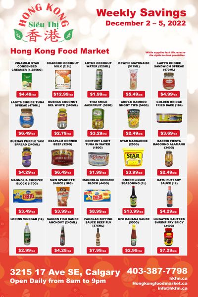 Hong Kong Food Market Flyer December 2 to 5