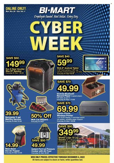 Bi-Mart (ID, OR, WA) Weekly Ad Flyer Specials November 28 to December 4, 2022