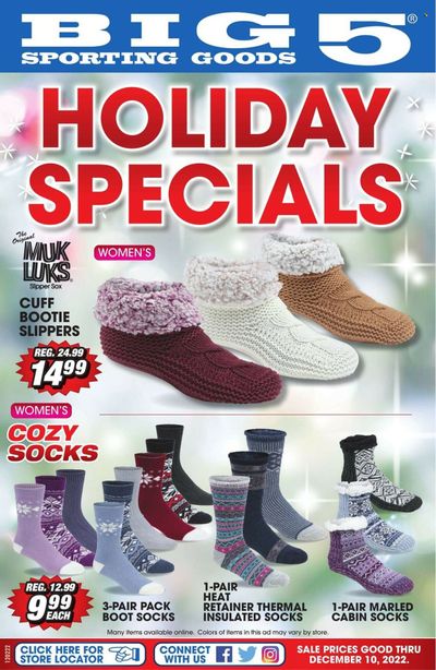 Big 5 (AZ, CA, CO, ID, NM, OR, UT, WA) Weekly Ad Flyer Specials December 2 to December 10, 2022