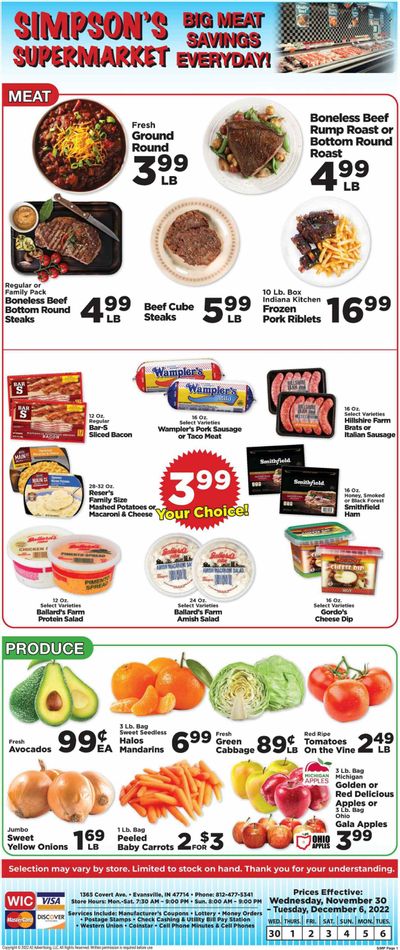 IGA (IN) Weekly Ad Flyer Specials November 30 to December 6, 2022