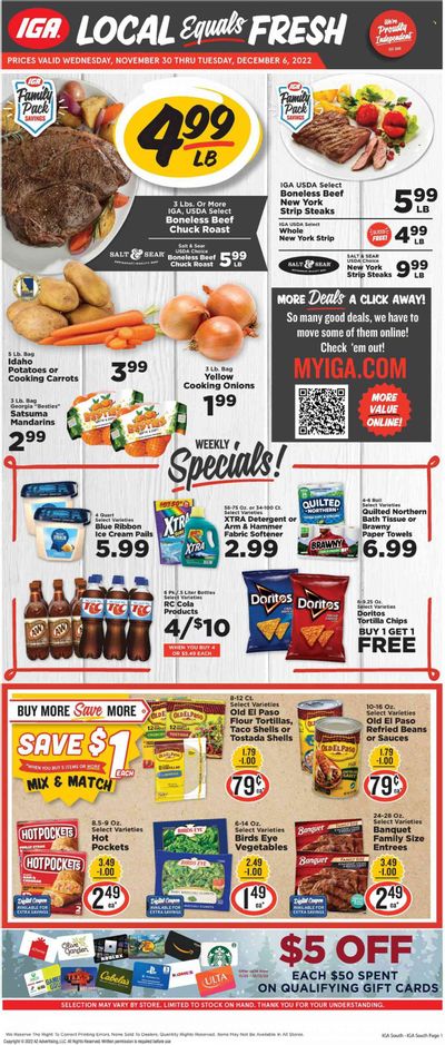 IGA (KY) Weekly Ad Flyer Specials November 30 to December 6, 2022