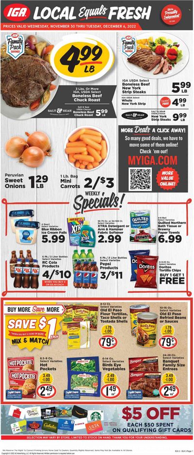 IGA (KY) Weekly Ad Flyer Specials November 30 to December 6, 2022