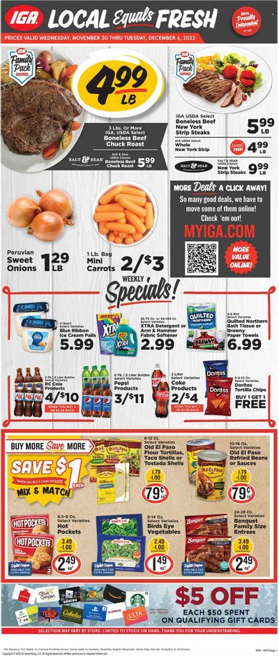 IGA (KY) Weekly Ad Flyer Specials November 30 to December 6, 2022
