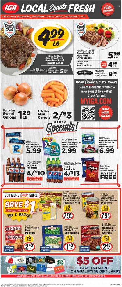 IGA (KY) Weekly Ad Flyer Specials November 30 to December 6, 2022