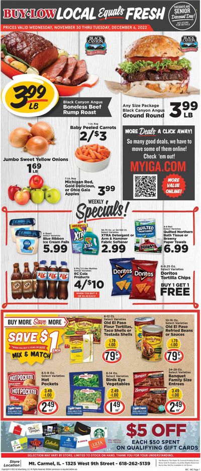 IGA (IL) Weekly Ad Flyer Specials November 30 to December 6, 2022